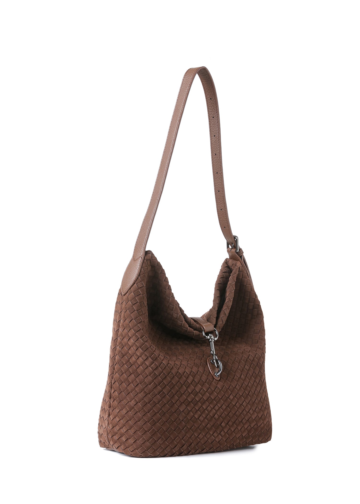 Sandy Woven Chocolate Shoulder Bag