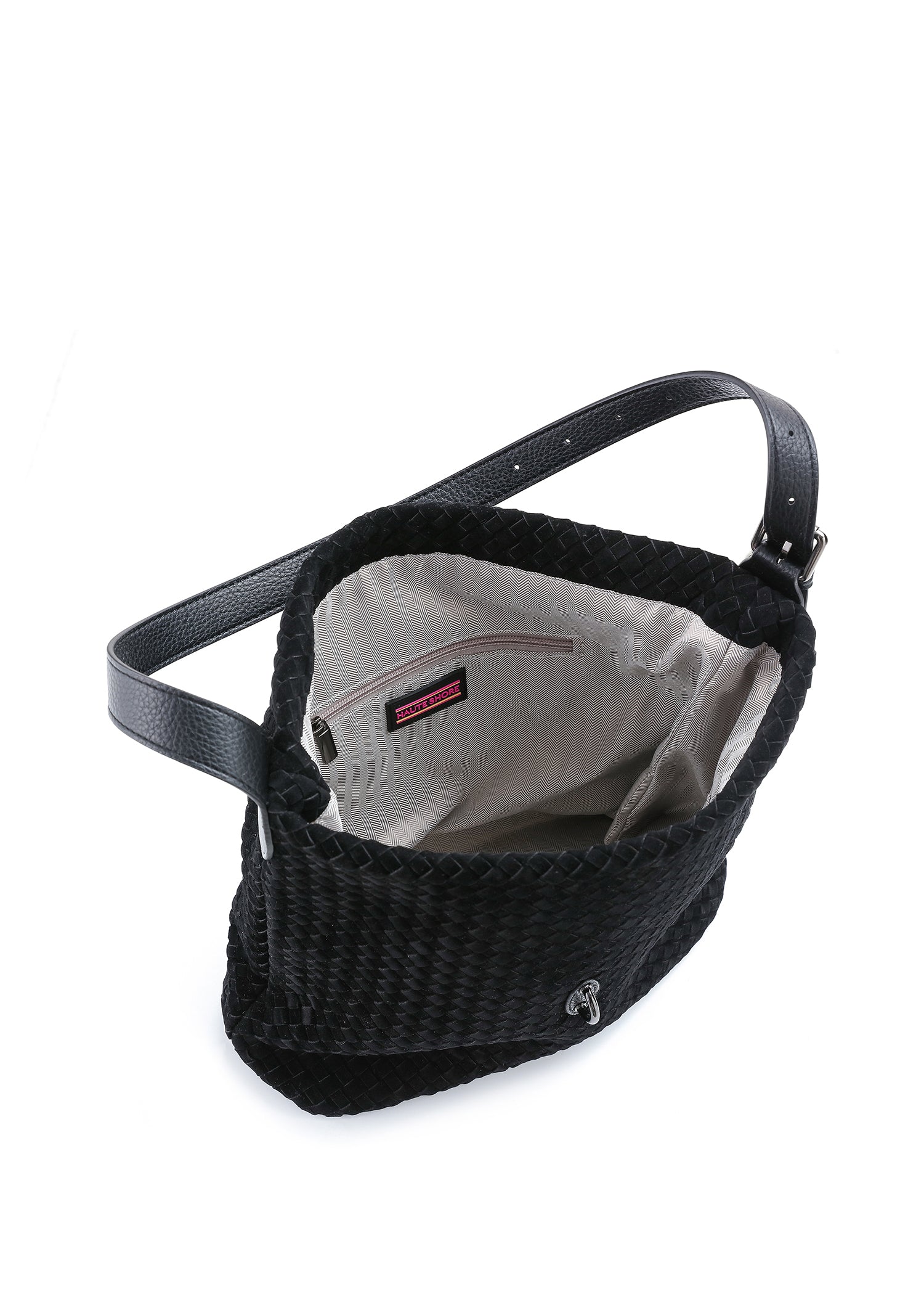 Sandy Woven Black Shoulder Bag