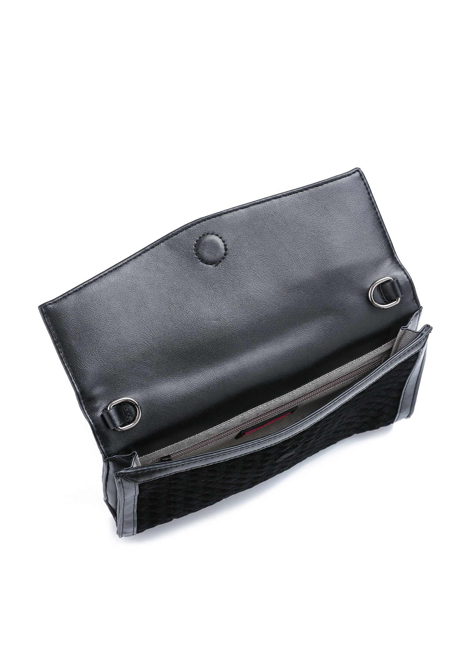 Beth Black Woven Clutch