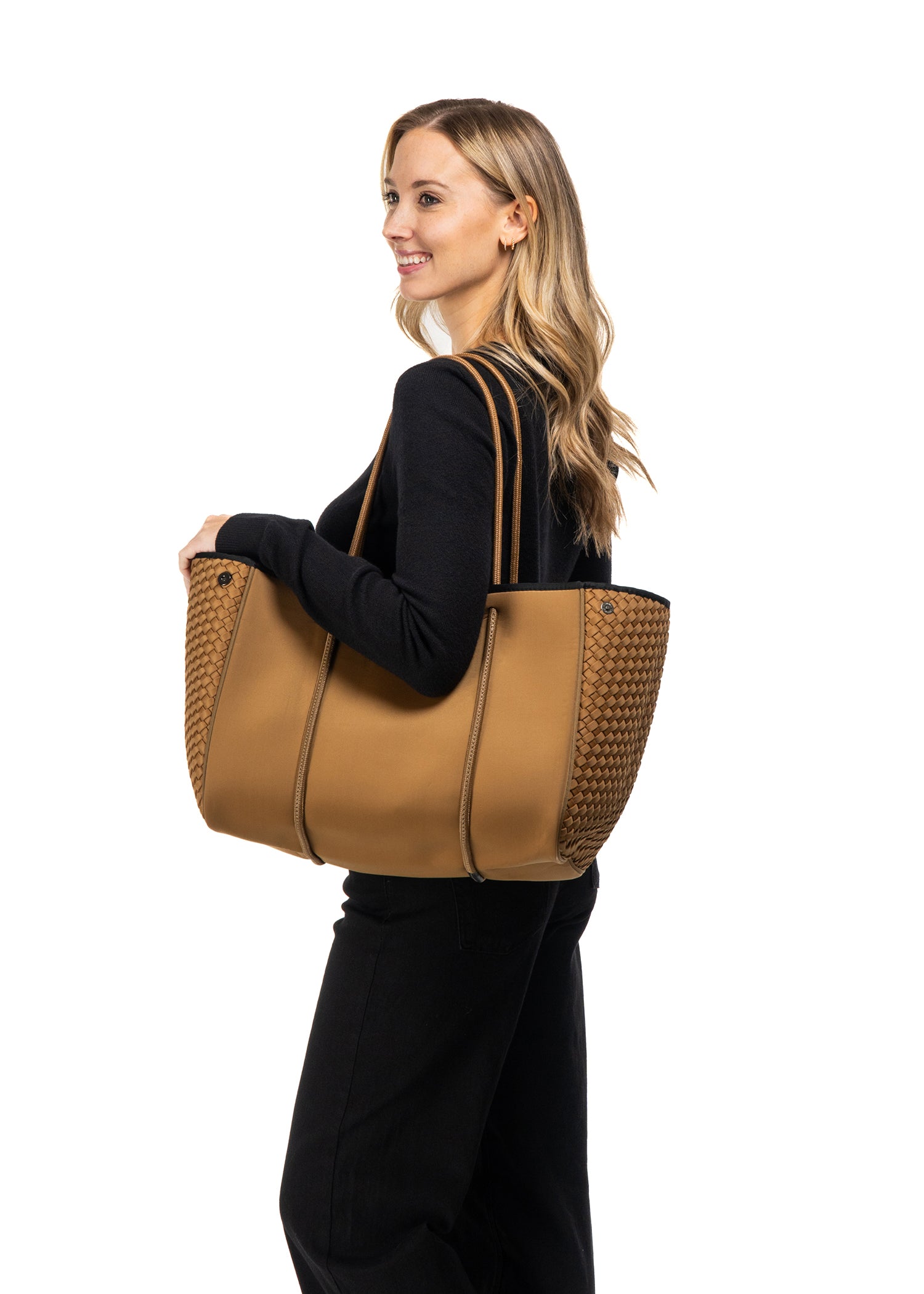 Greyson Camel Woven Neoprene Tote