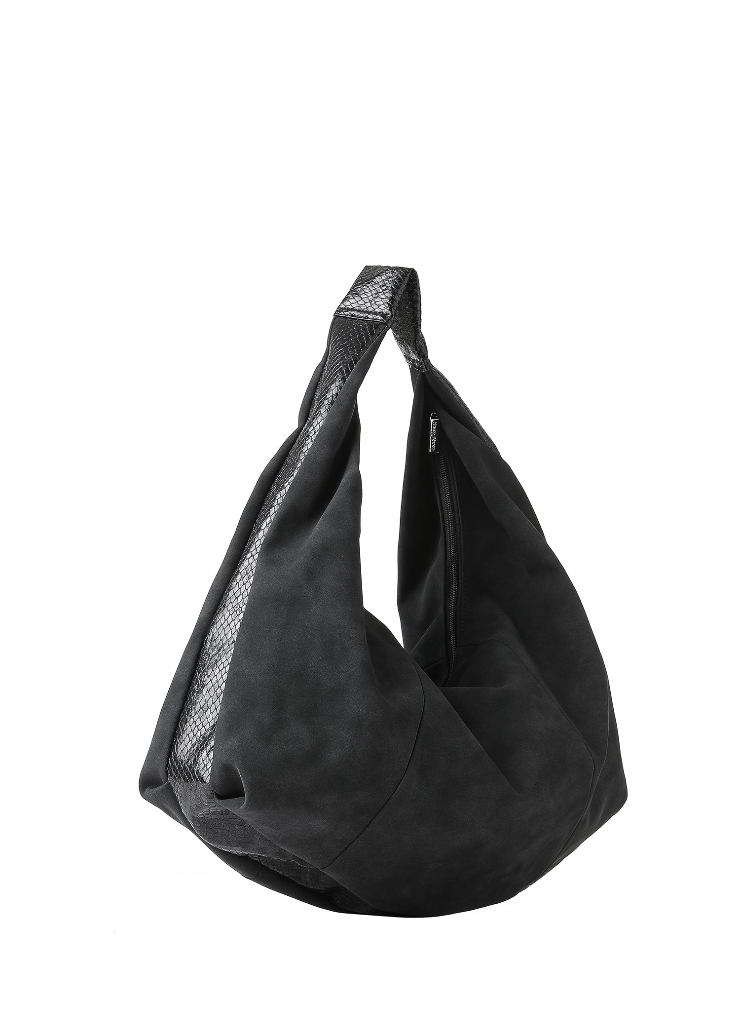 Loren Black Suede & Python Hobo