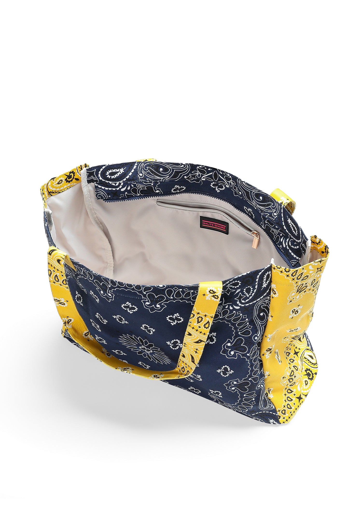 Bailey Navy/Yellow Bandana Tote