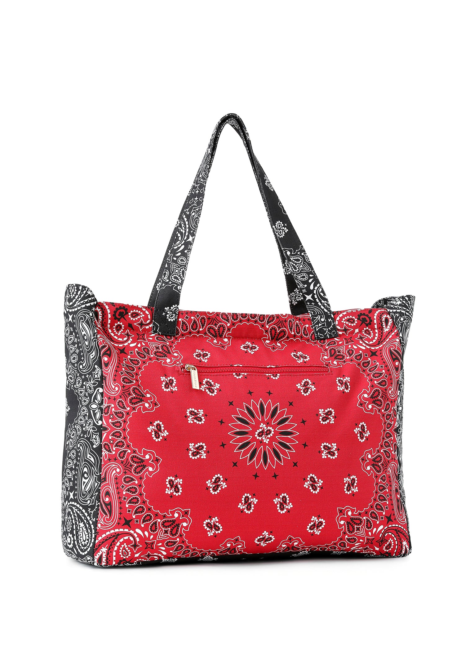 Bailey Red/Black Bandana Tote with Monogram