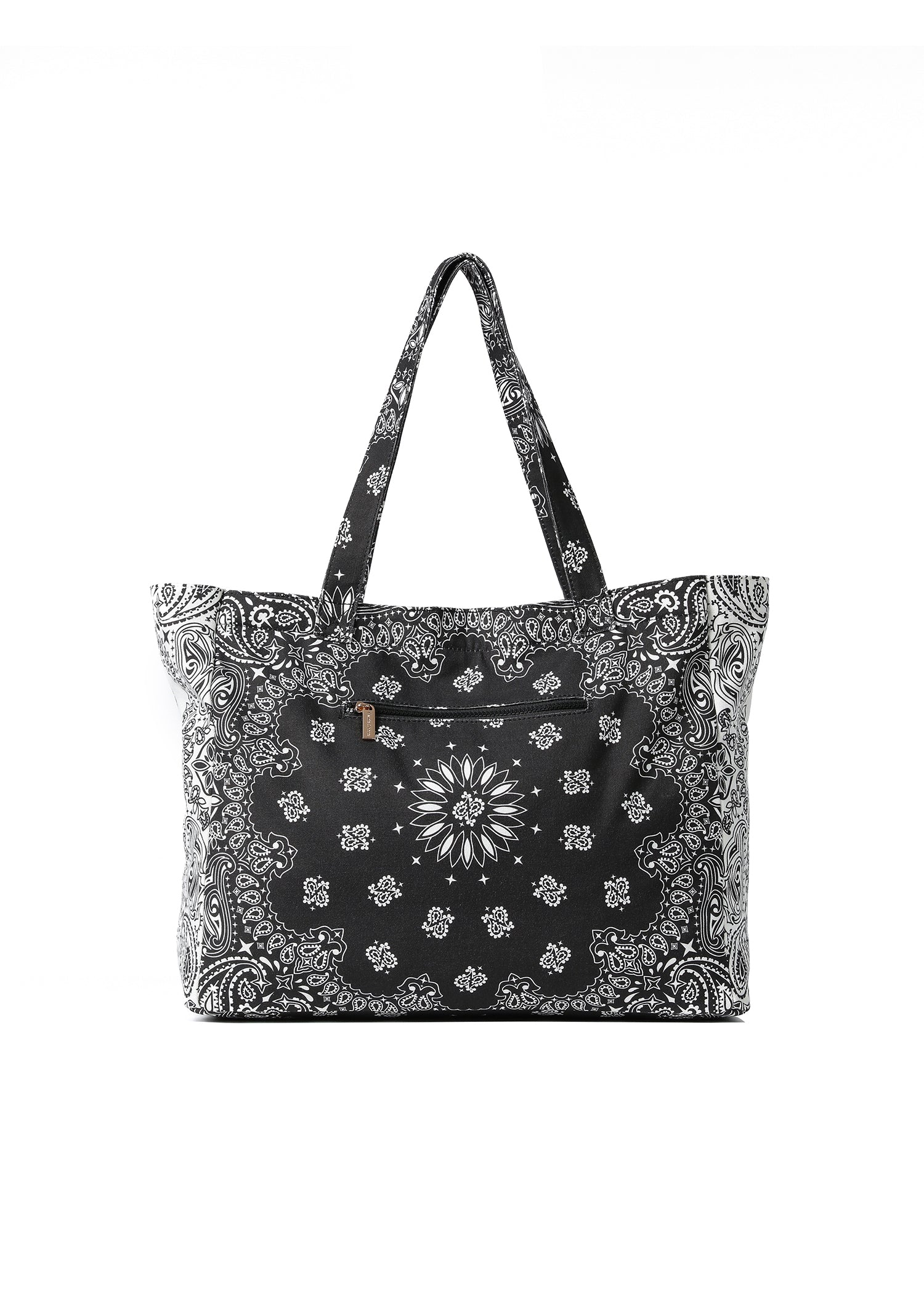 Bailey Black/White Bandana Tote with MONOGRAM