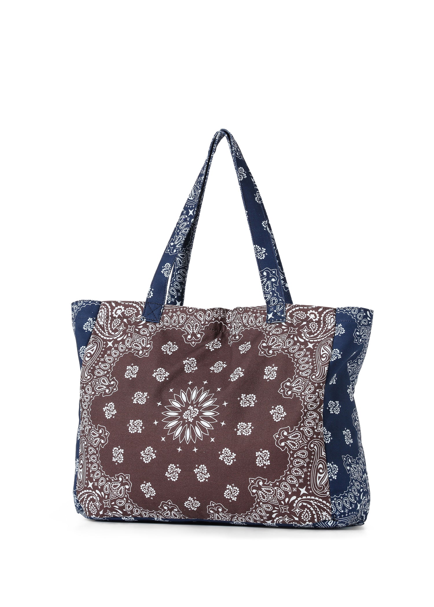 Bailey Brown/Navy Bandana Tote with MONOGRAM
