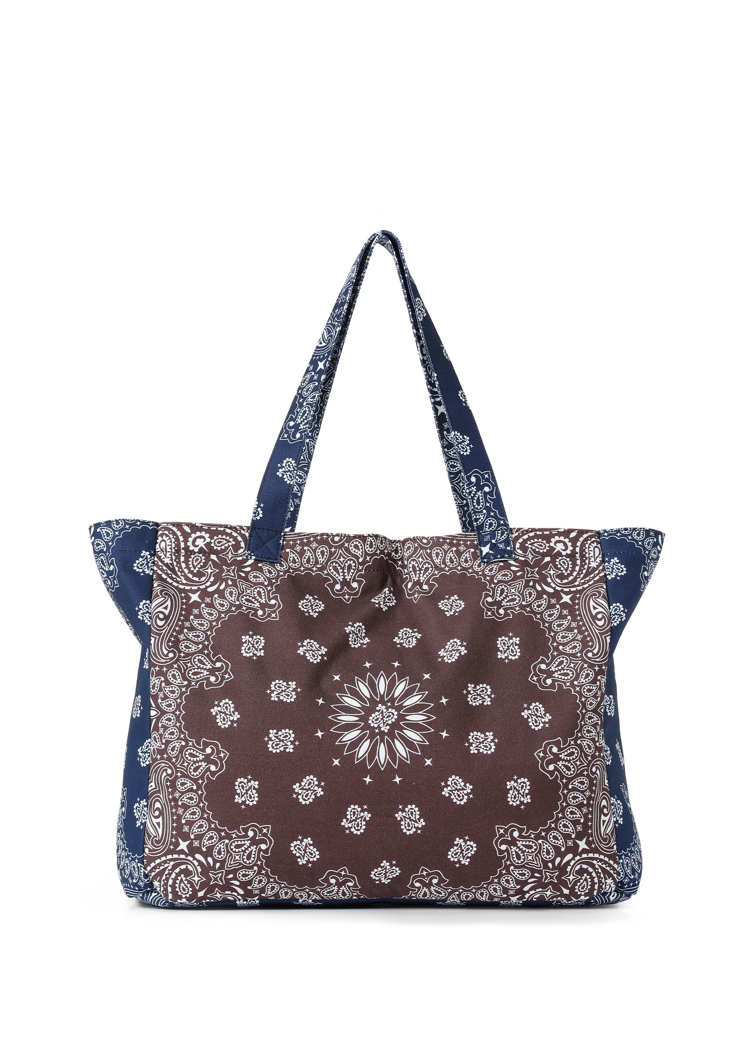 Bailey Bandana Tote Bag – Brown & Navy | Haute Shore