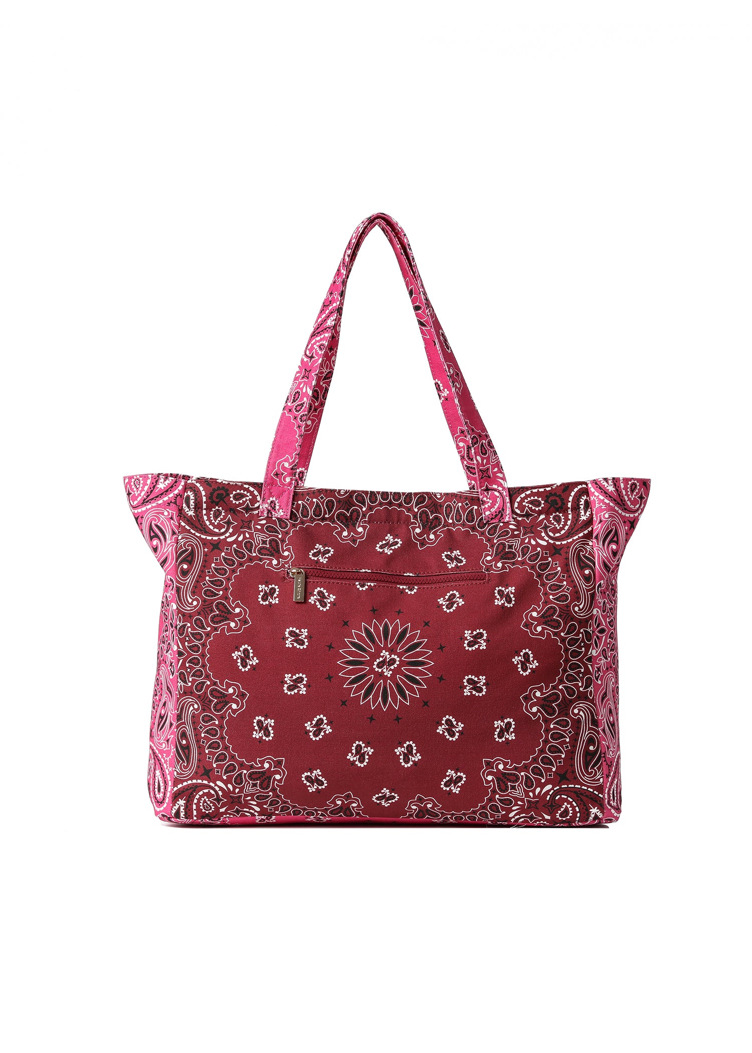 Bailey Burgundy/Pink Bandana Tote with MONOGRAM