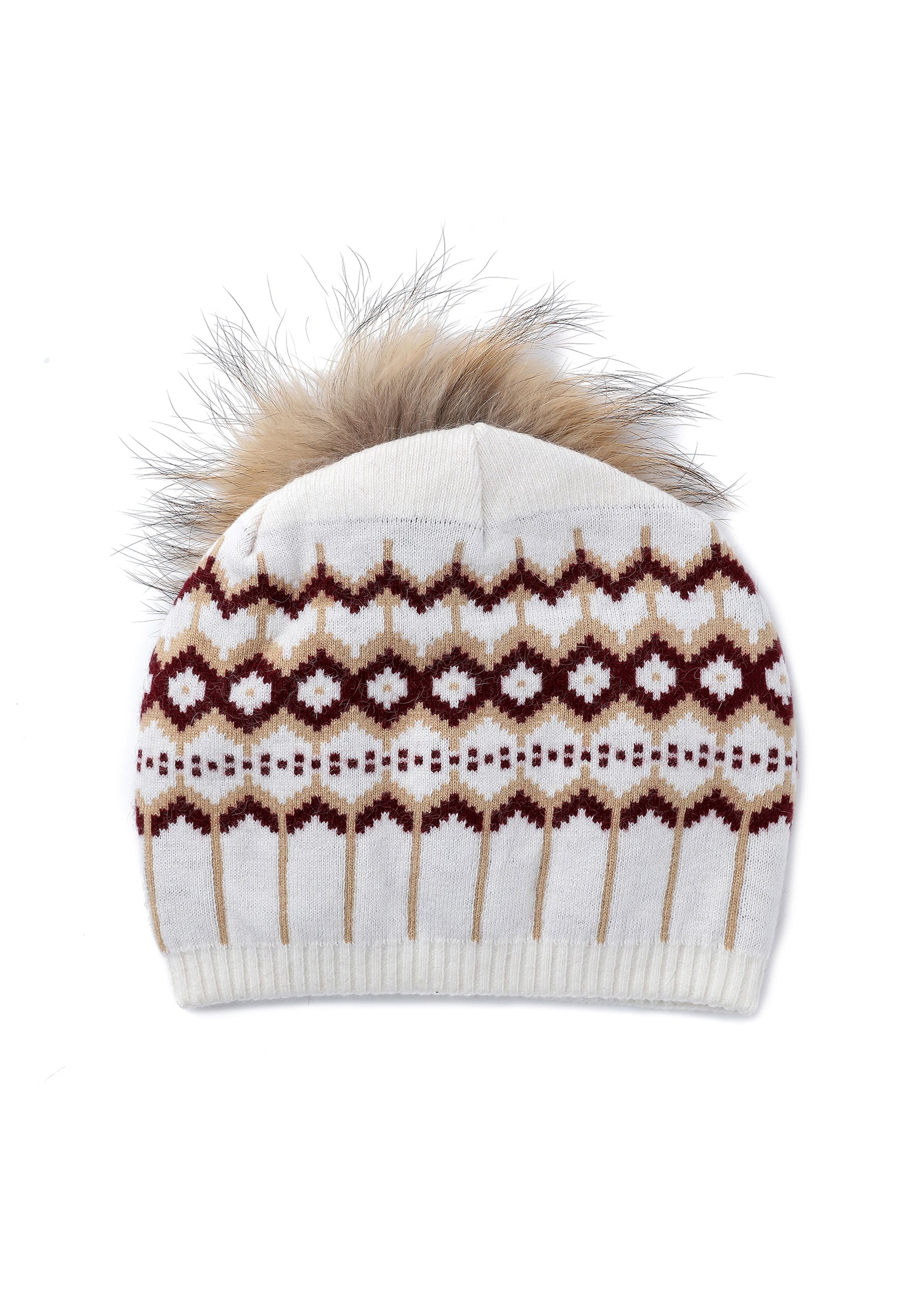 Fair Isle Beanie Cream