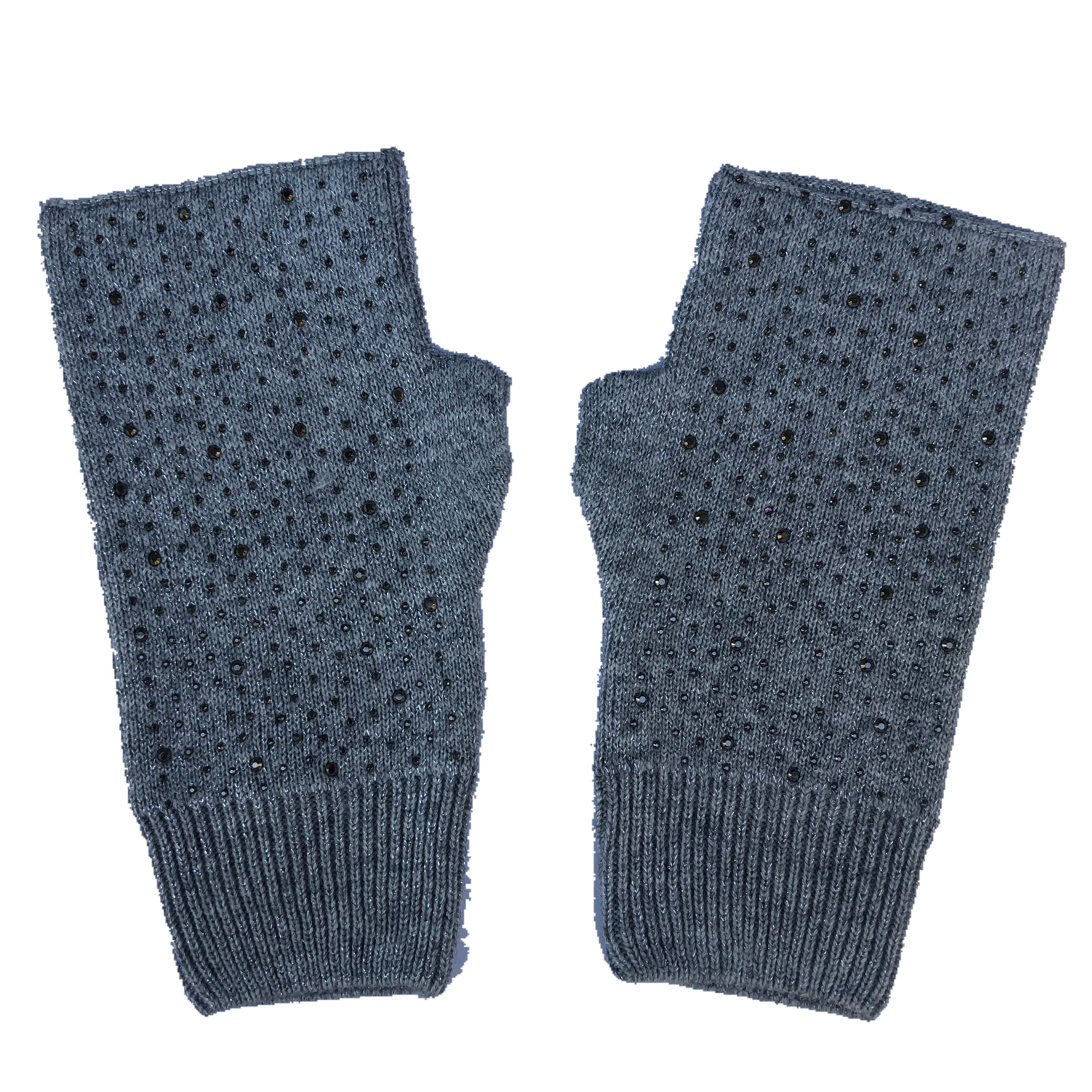 lurex twinkle fingerless glove heather/hematite