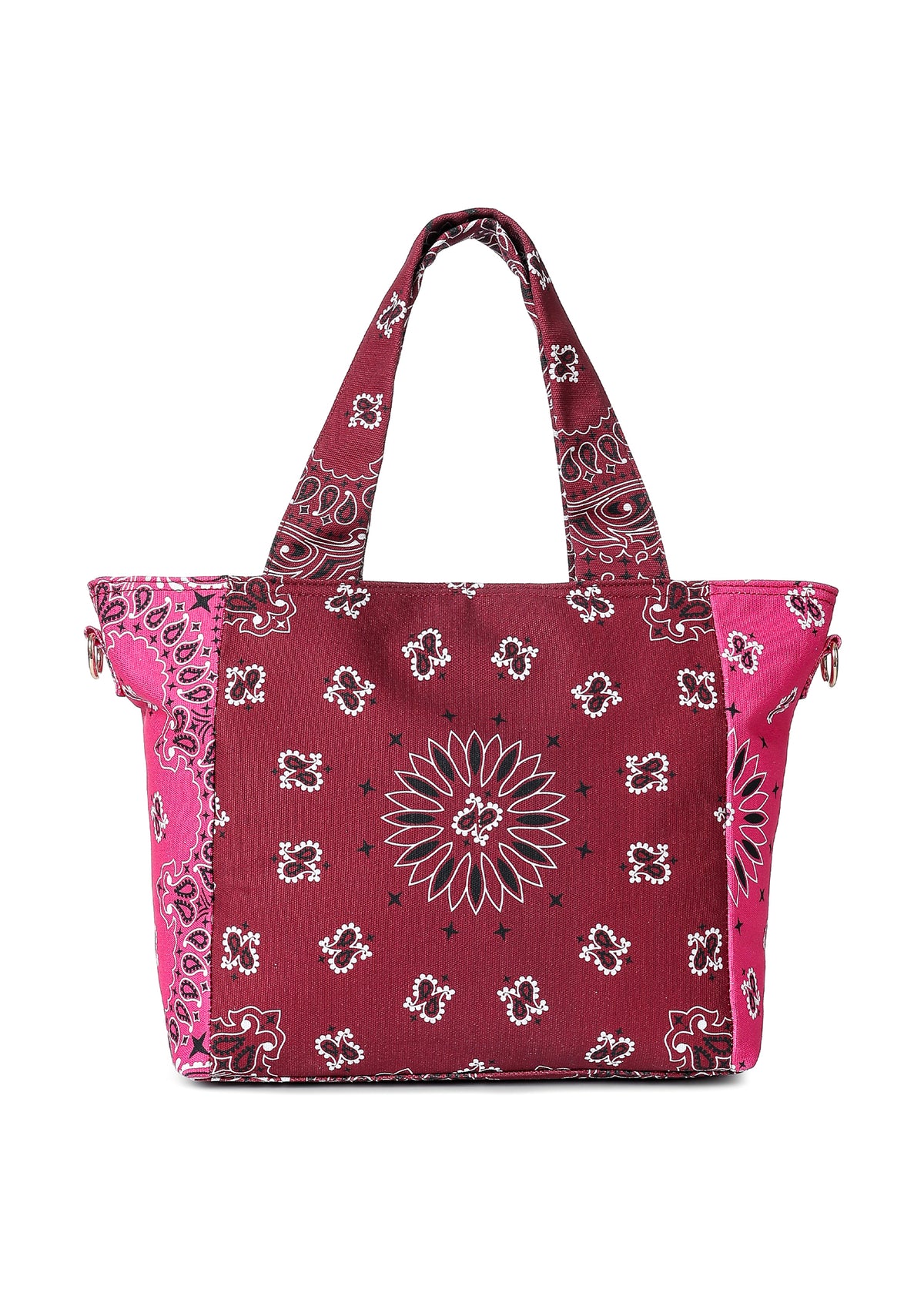 Jaime Burgundy/Pink Bandana Tote