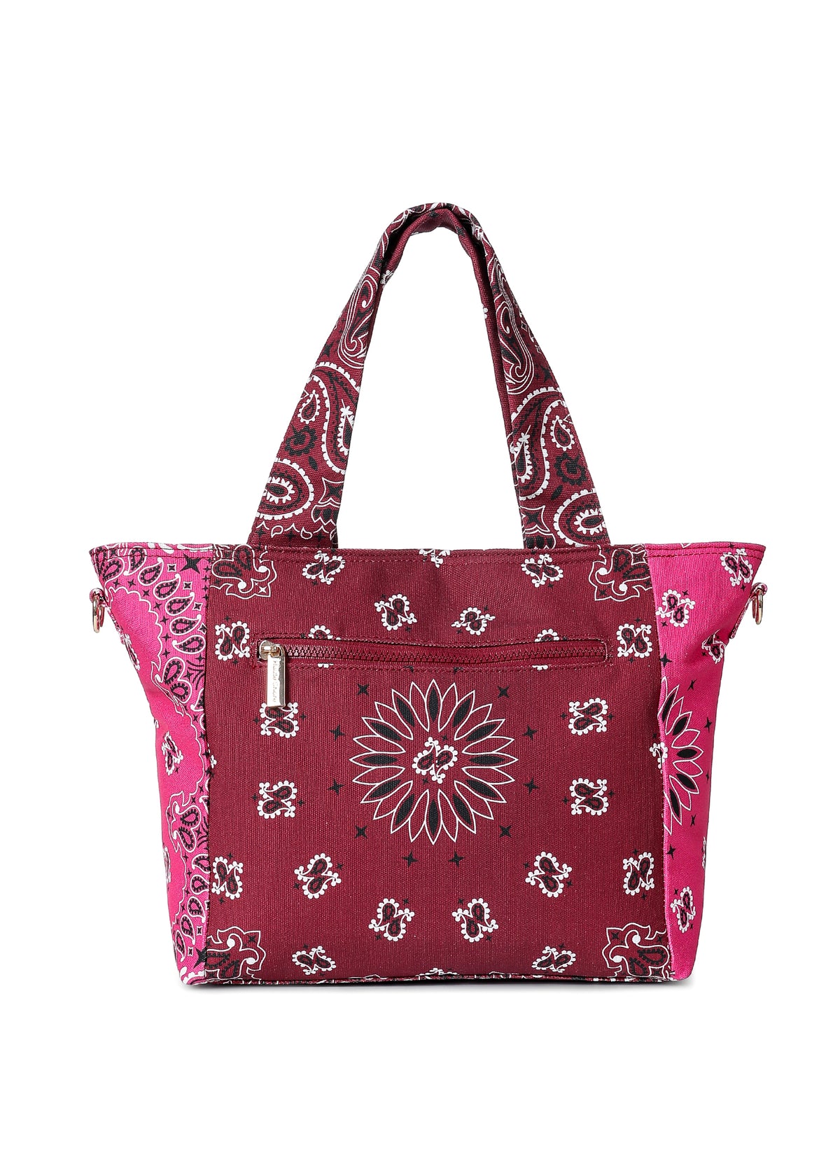 Jaime Burgundy/Pink Bandana Tote
