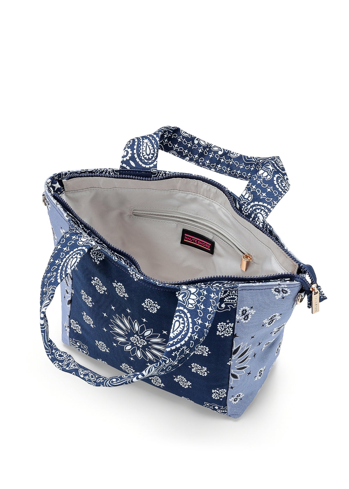 Jaime Navy/Light Blue Bandana Tote