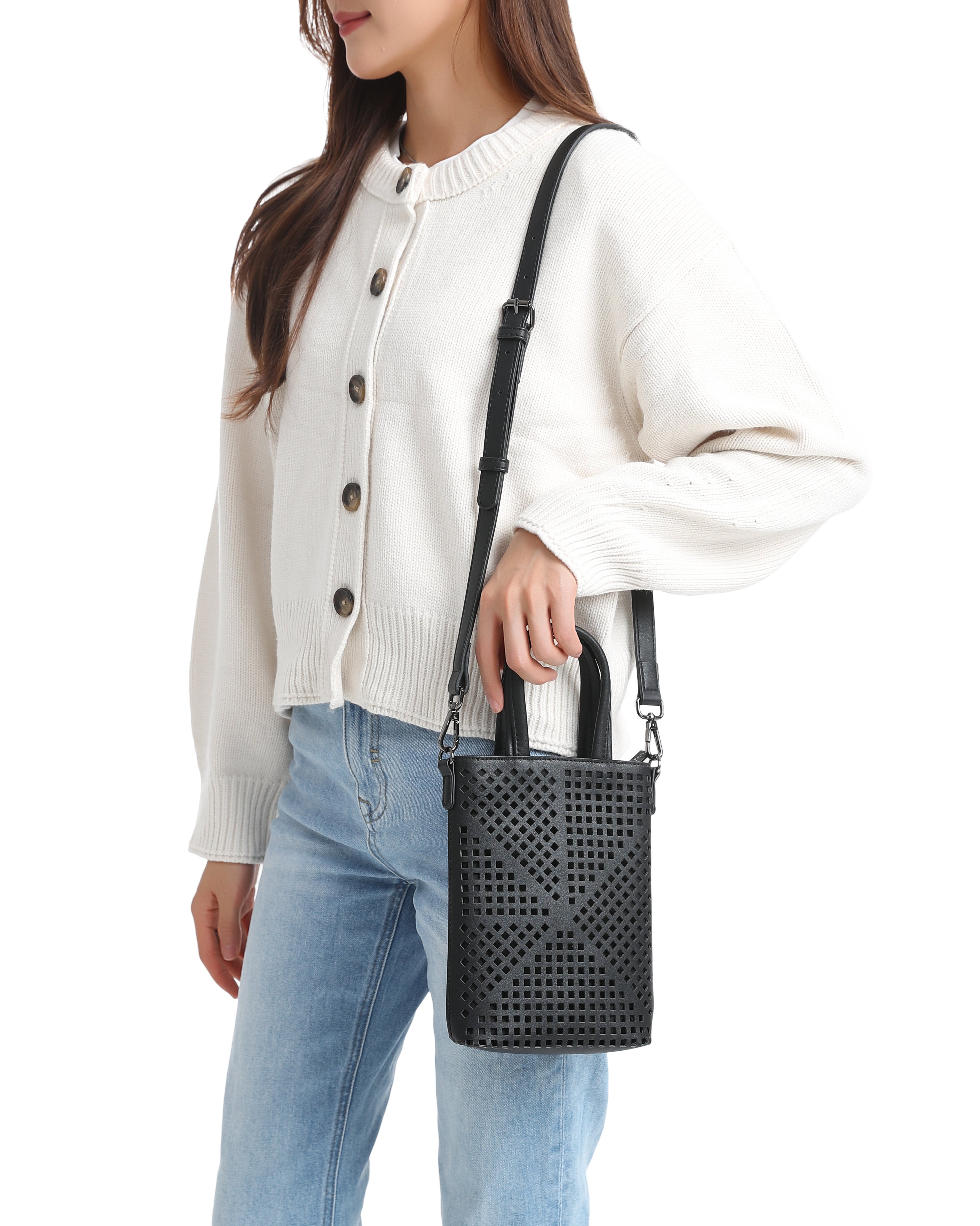 Mila Black Phone Crossbody Bag