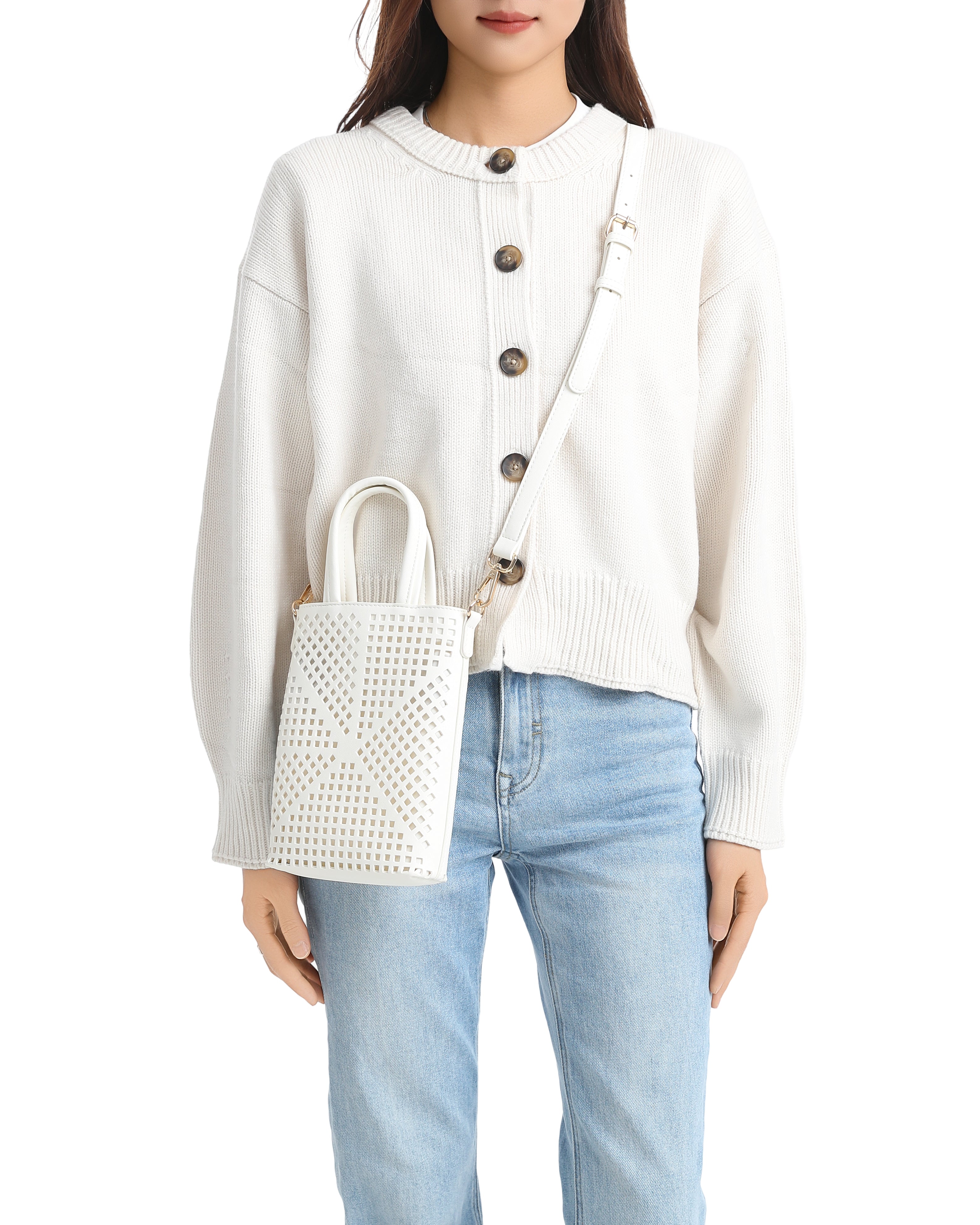 Mila Ivory Phone Crossbody Bag