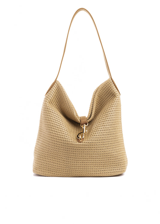 Sandy Toast Raffia Shoulder Bag