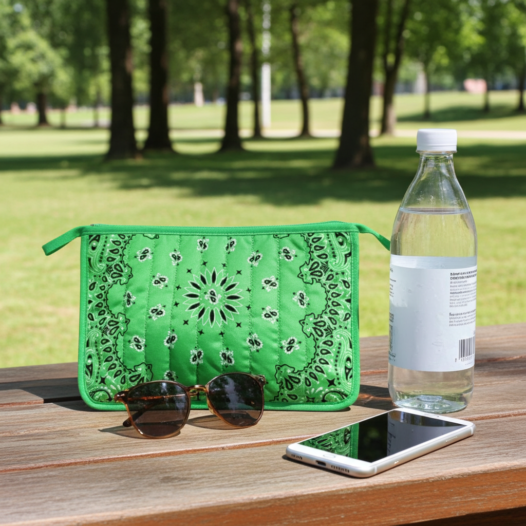 Beau Green Bandana Pouch