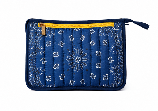 Beau Navy/Yellow Bandana Pouch