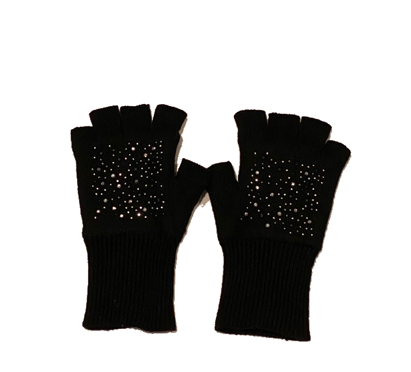 twinkle fingerless glove black