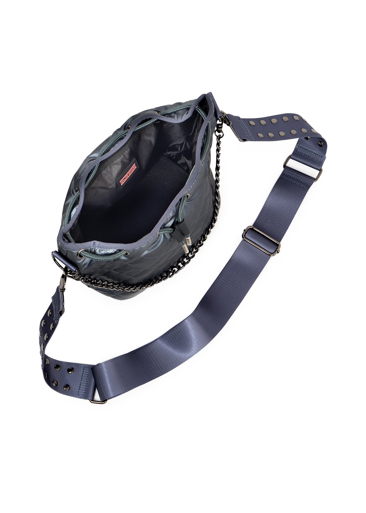 Lindsey Slate Puffer Bucket Bag