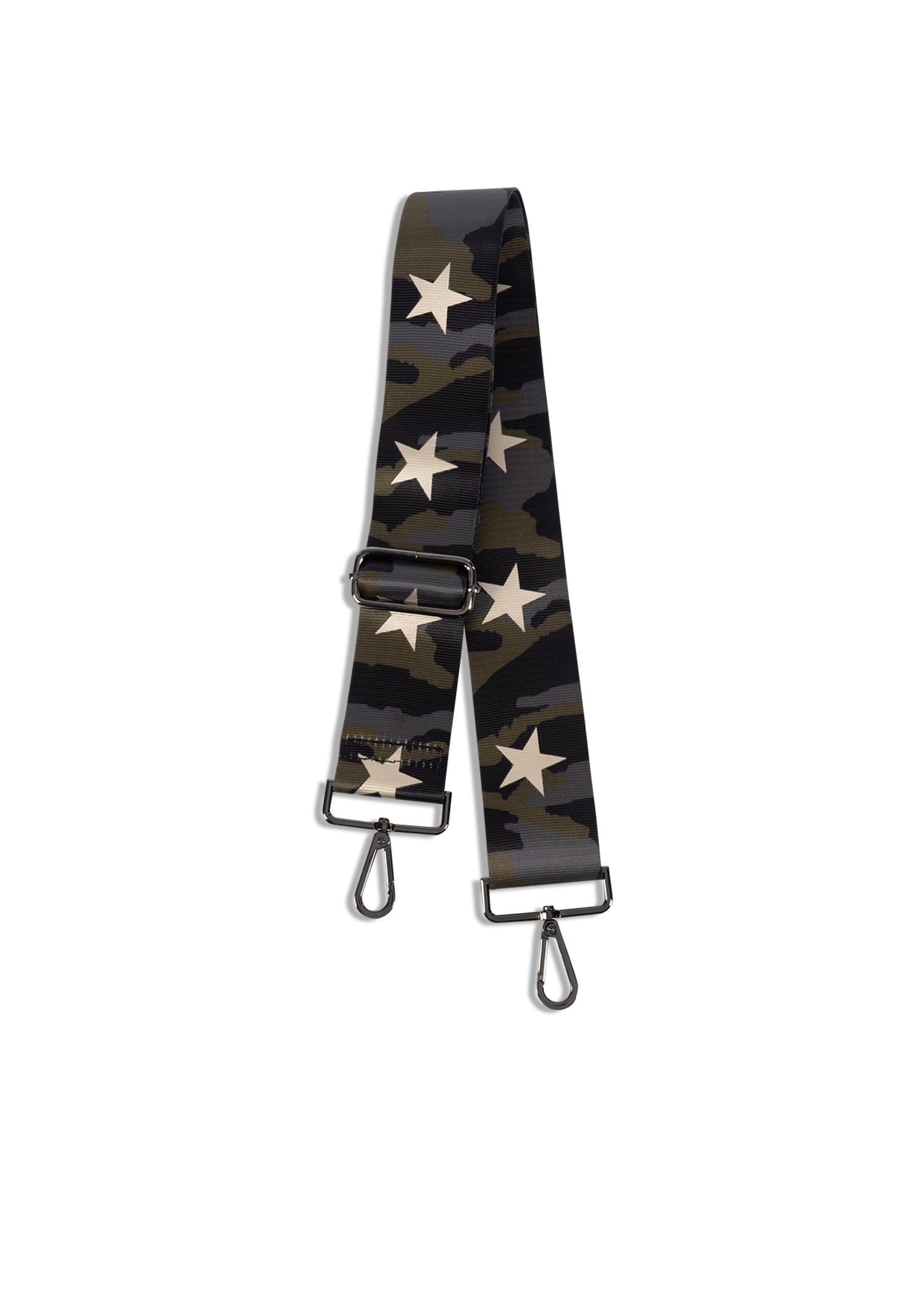 green camo/rose gold star handbag strap