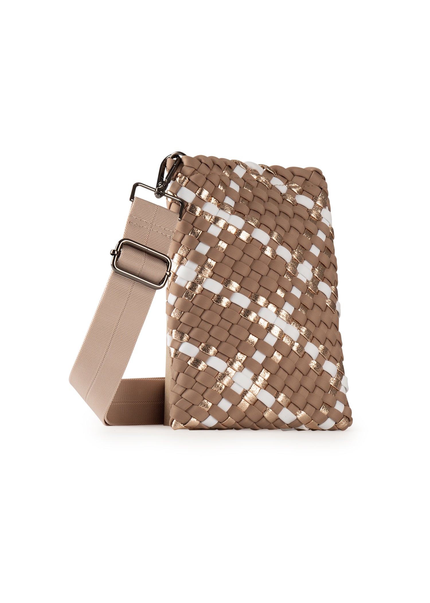 Shay Latte Woven Phone Bag - FINAL SALE