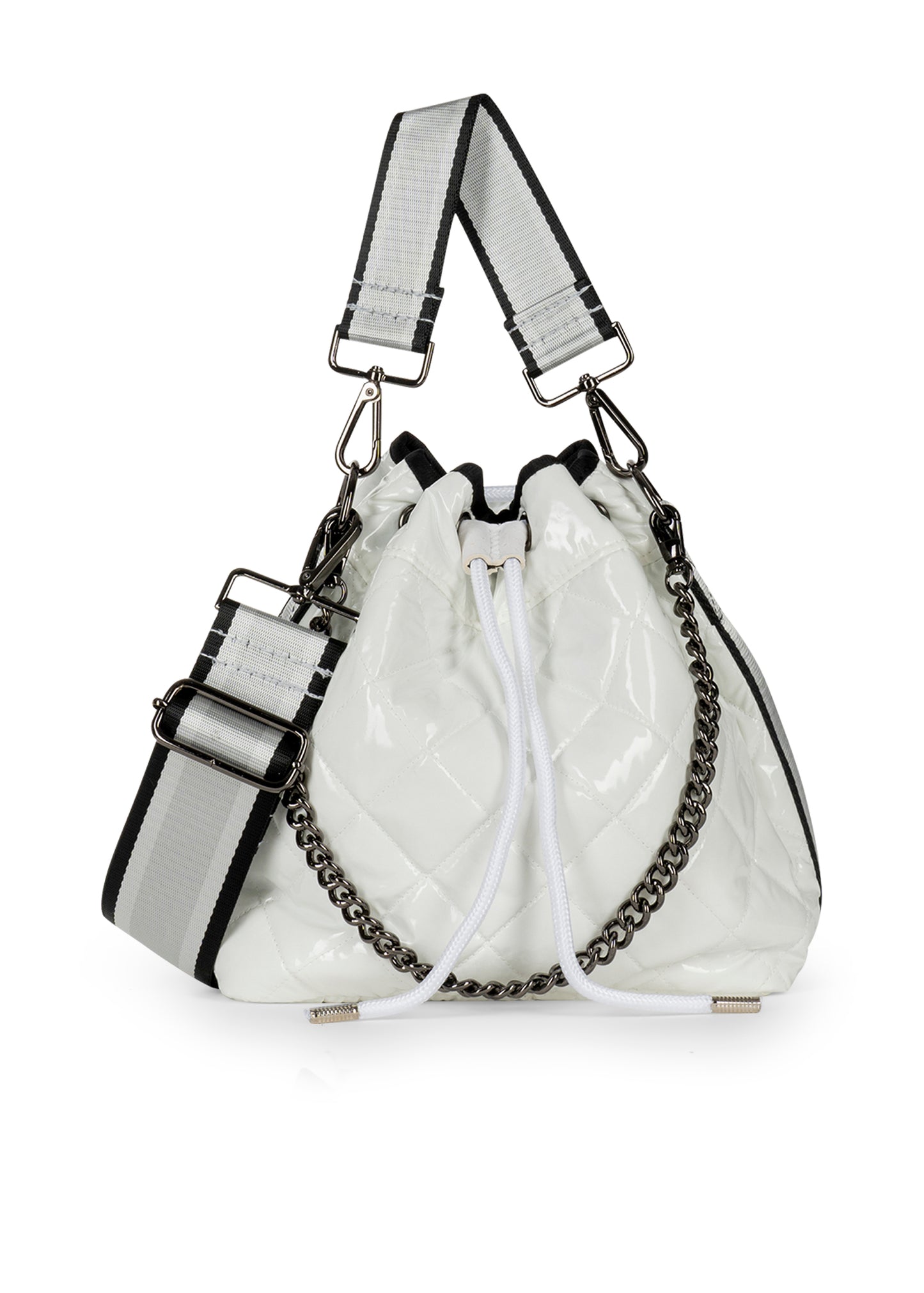 lindsey blanc puffer bucket bag