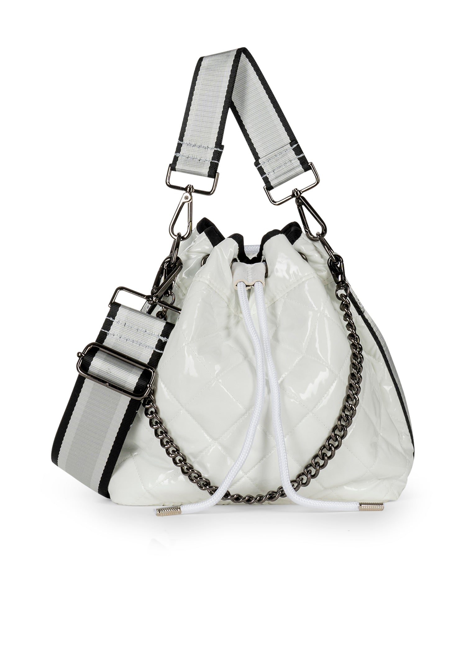 lindsey blanc puffer bucket bag