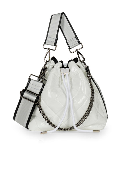 lindsey blanc puffer bucket bag