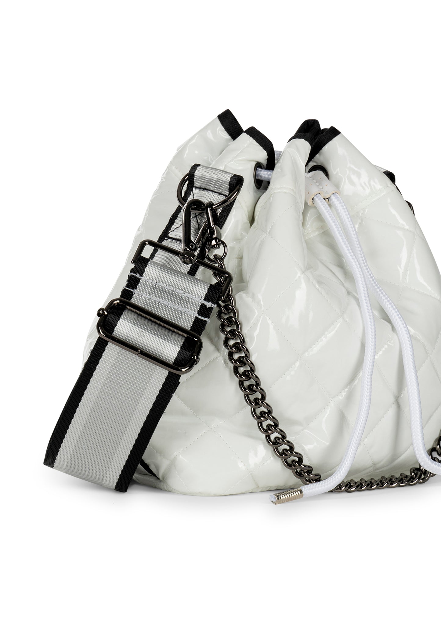 lindsey blanc puffer bucket bag