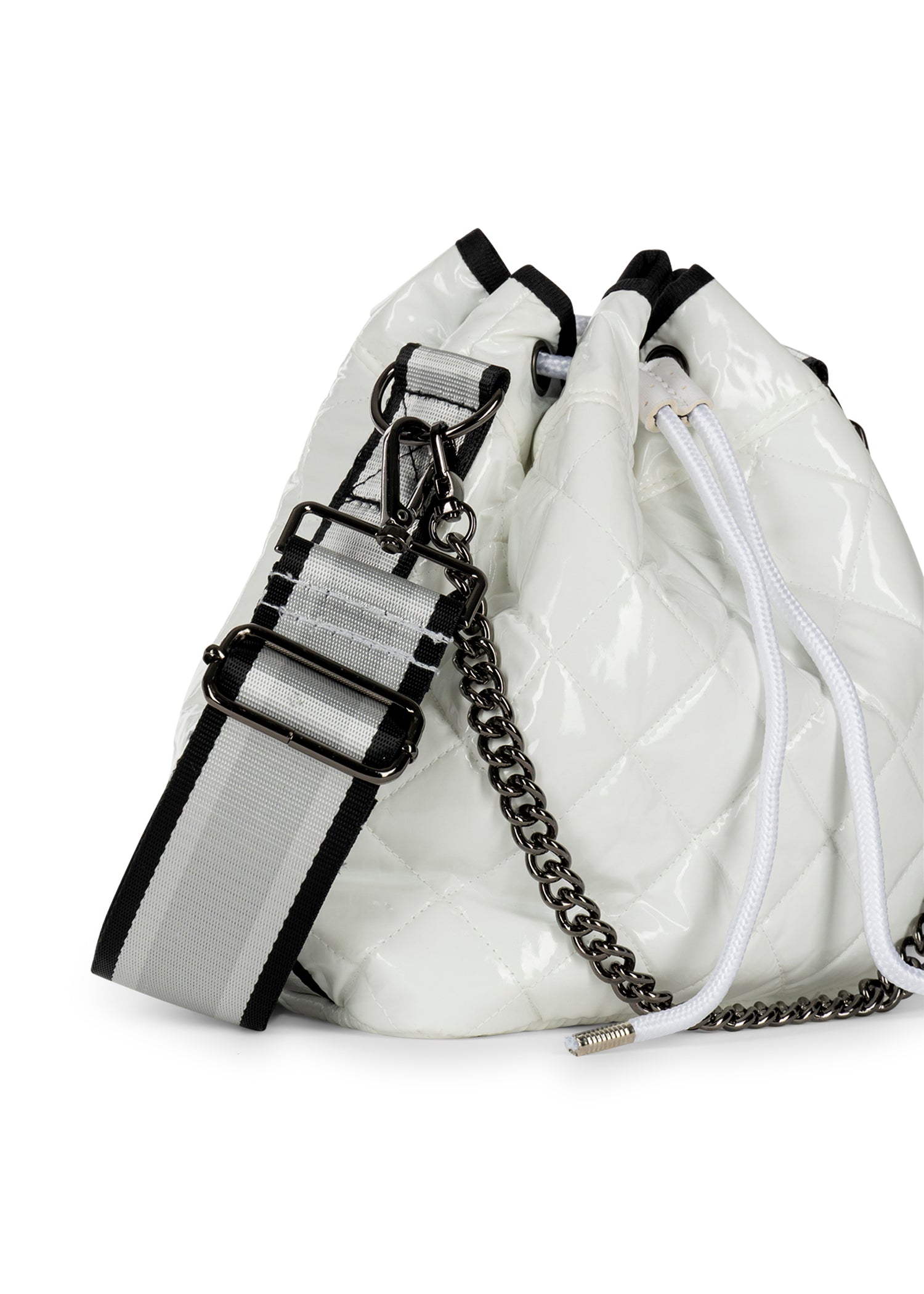 lindsey blanc puffer bucket bag