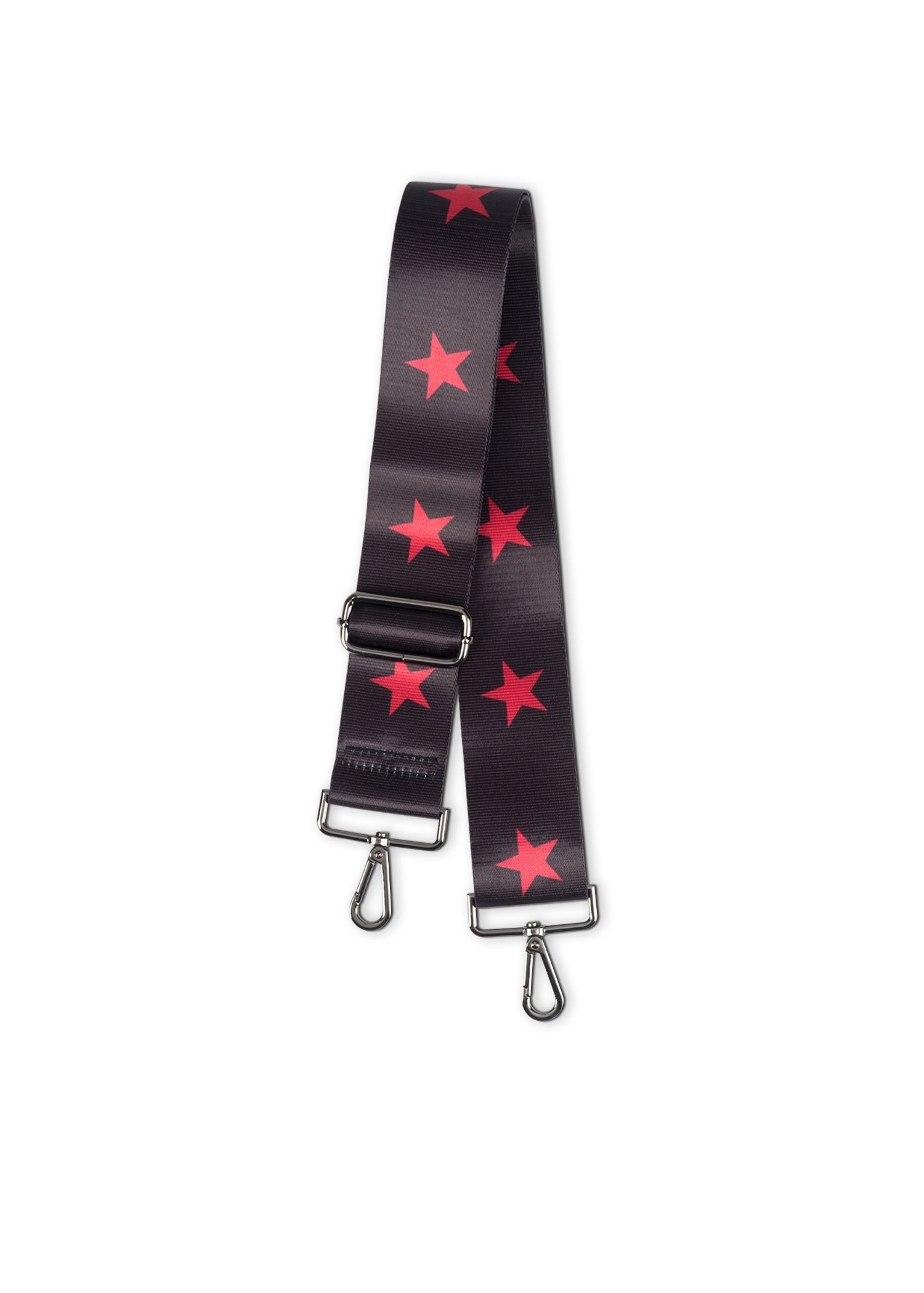 black/ red star handbag strap