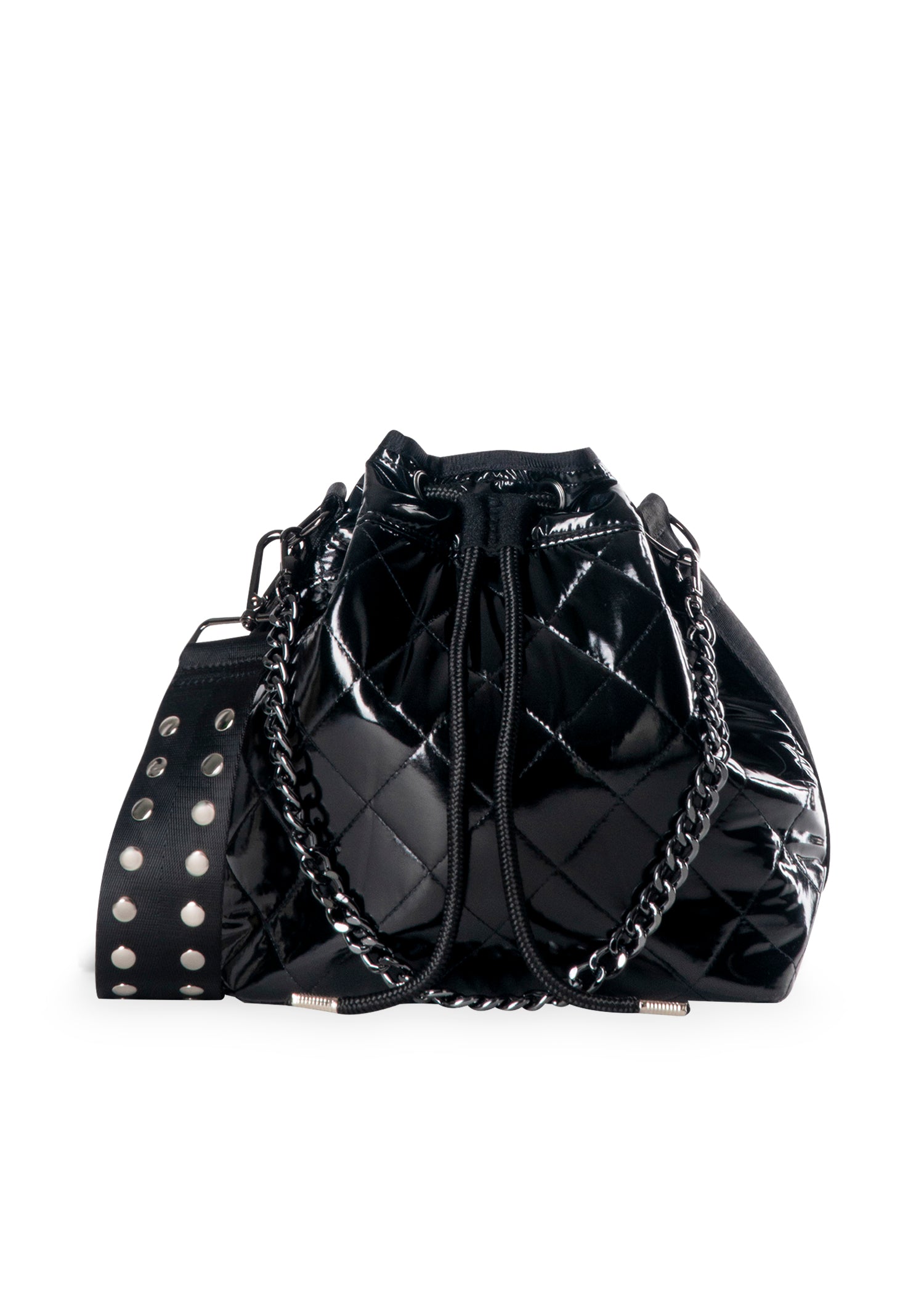 Lindsey Noir Puffer Bucket Bag