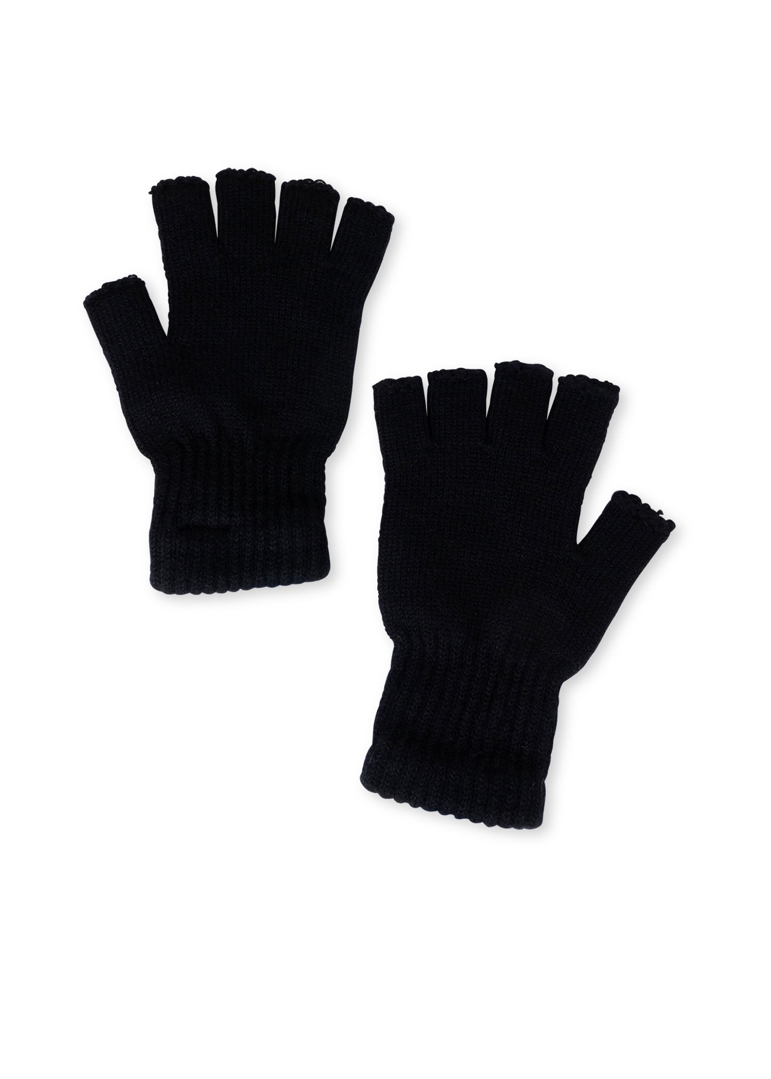 skull fingerless gloves black/hematite