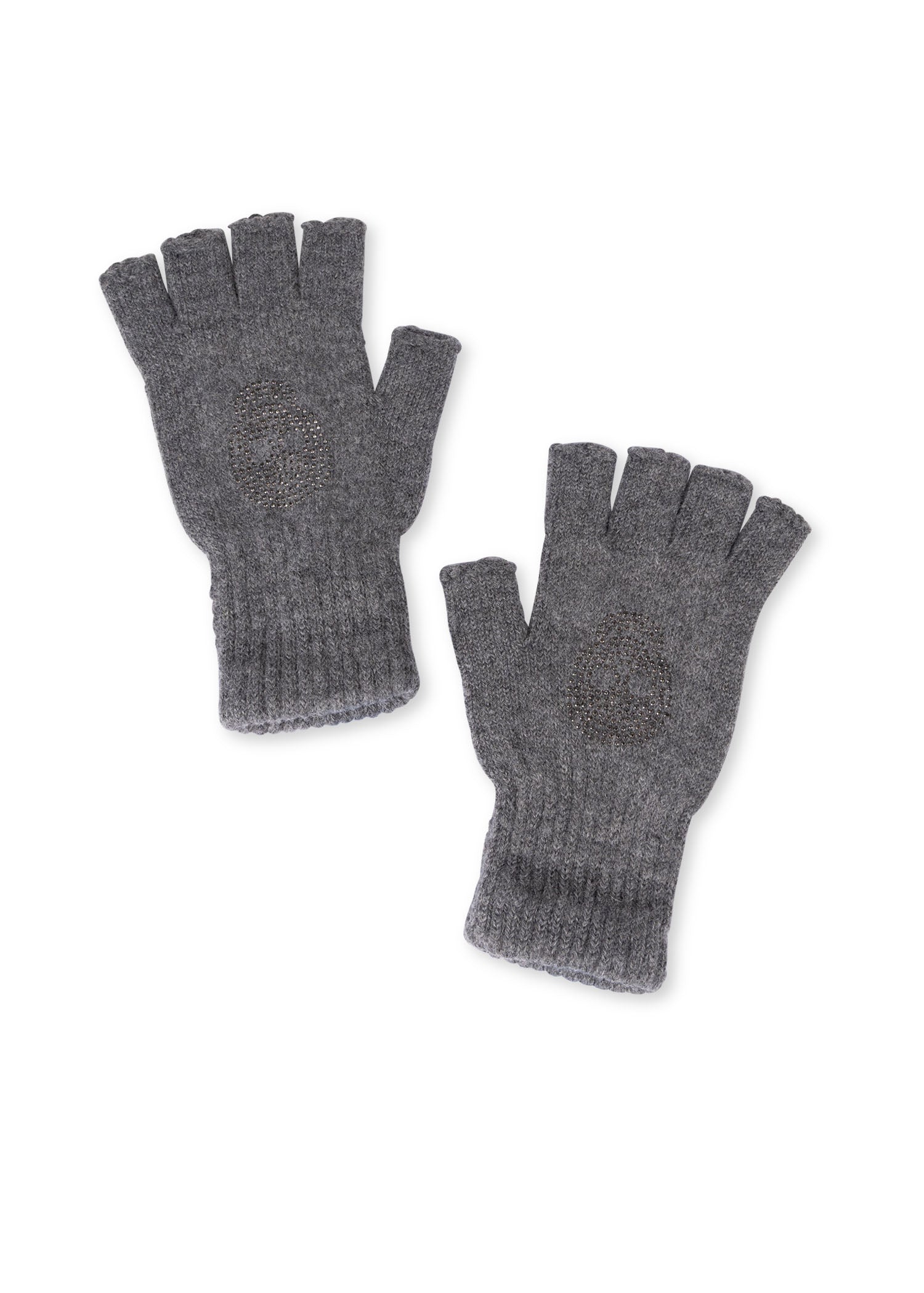 skull fingerless gloves charcoal