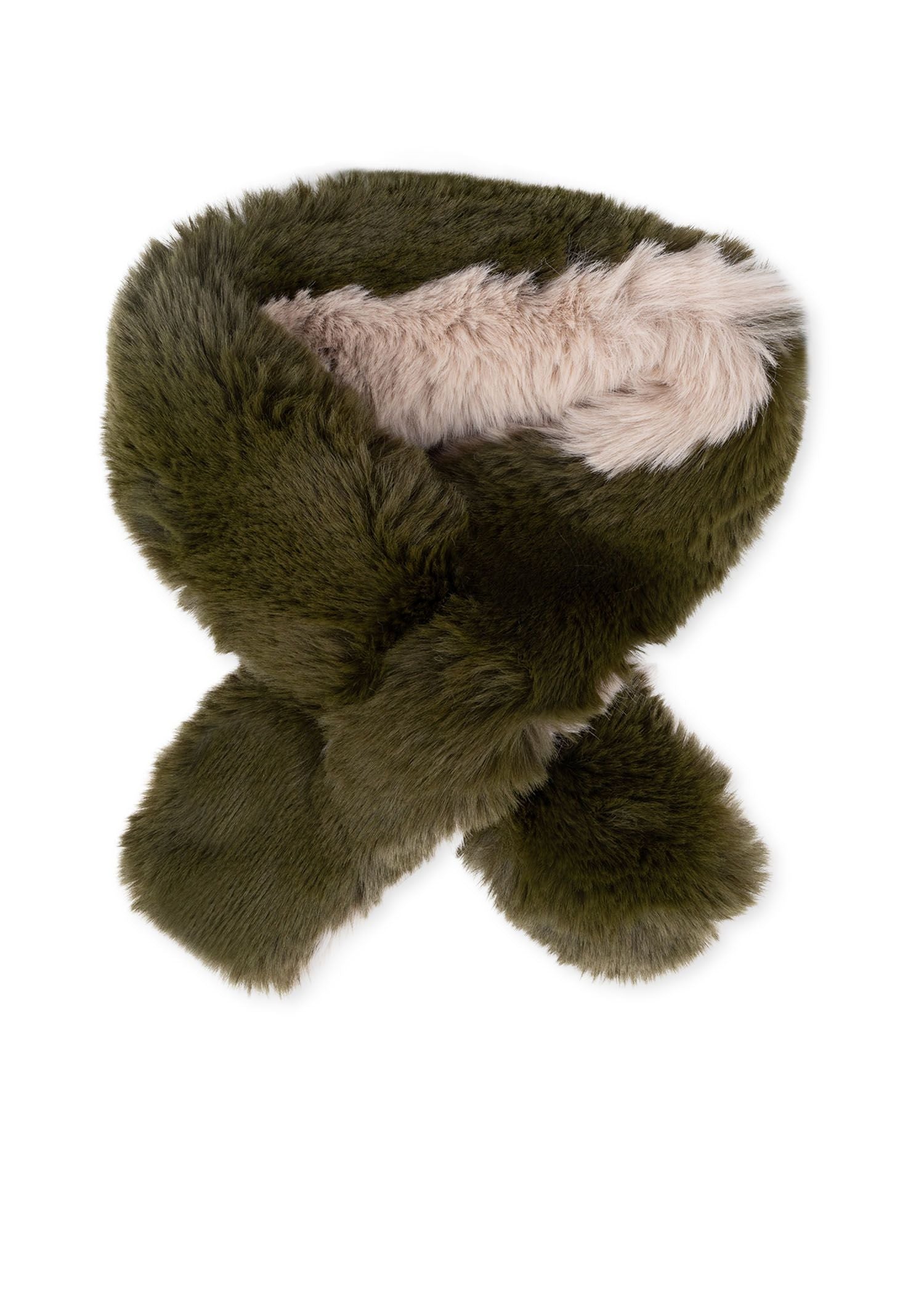 whistler scarf faux fur army/beige