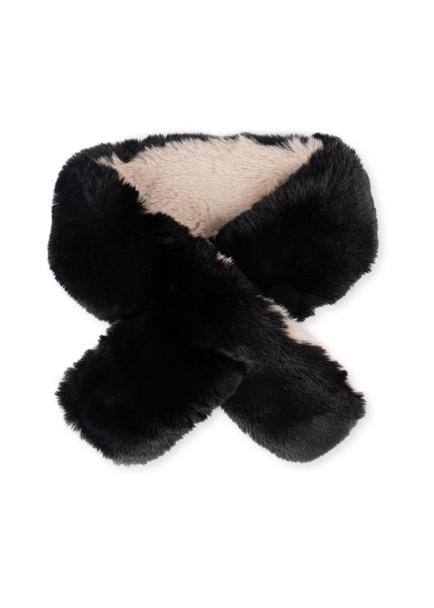 whistler scarf faux fur black/beige