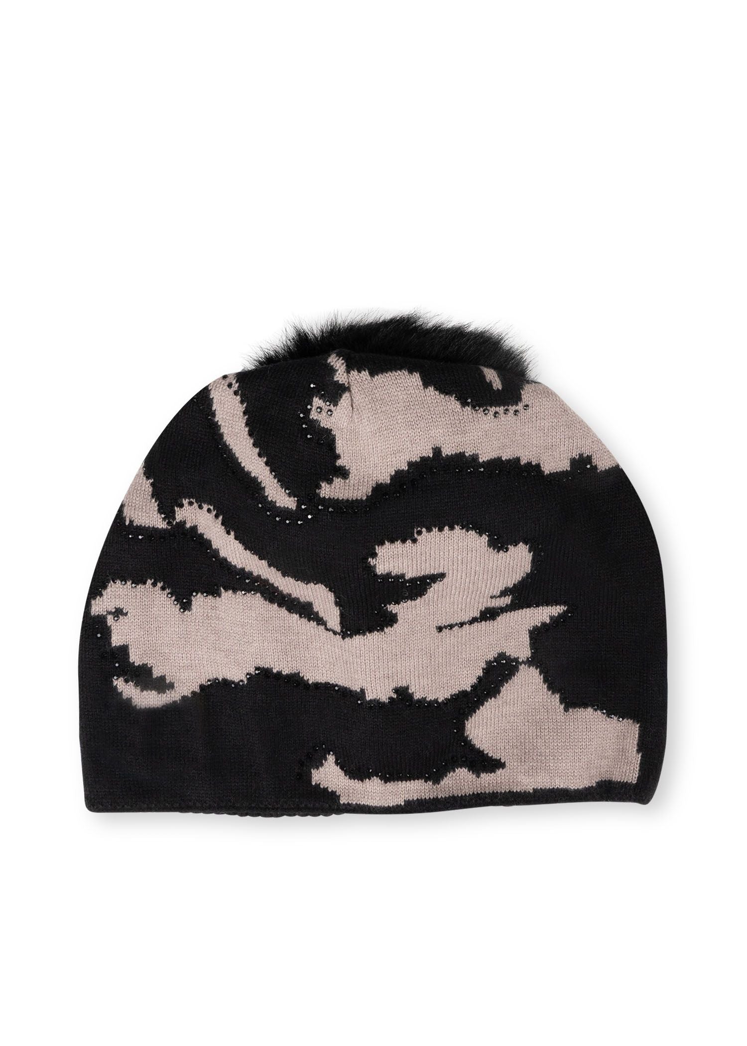 colorado black/beige camo beanie