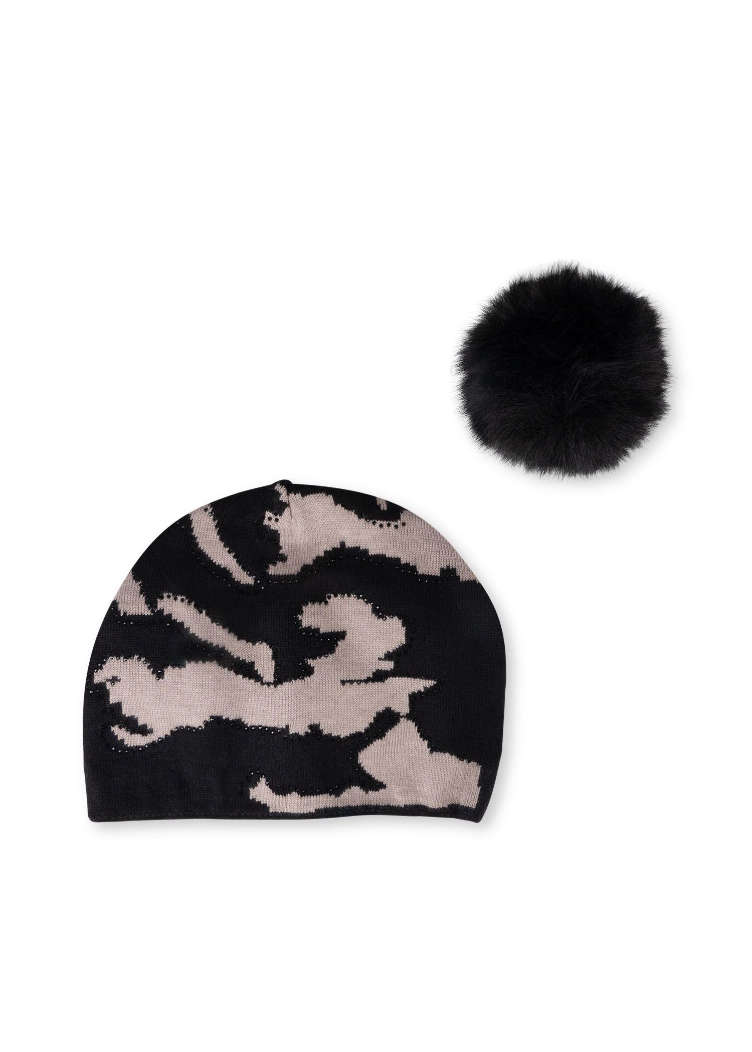 colorado black/beige camo beanie