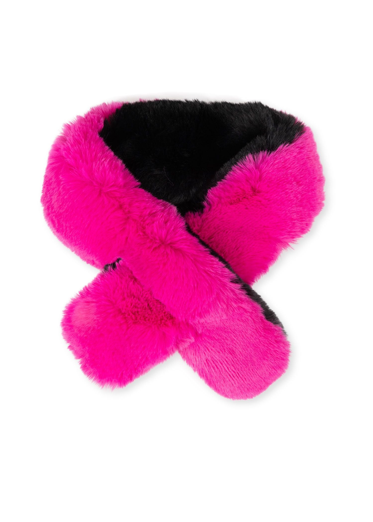 whistler scarf faux fur hot pink/black