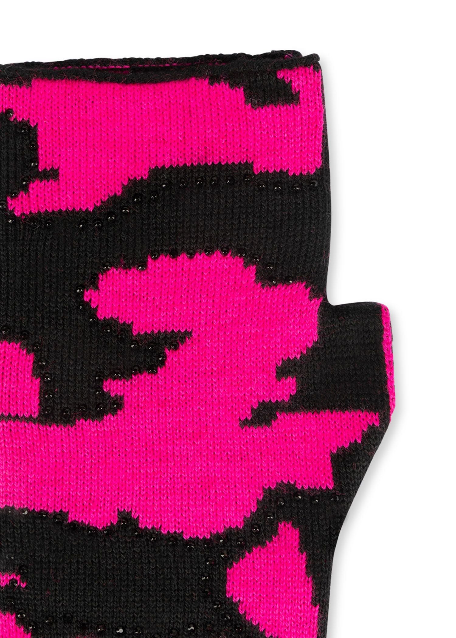 colorado black/hot pink camo fingerless gloves