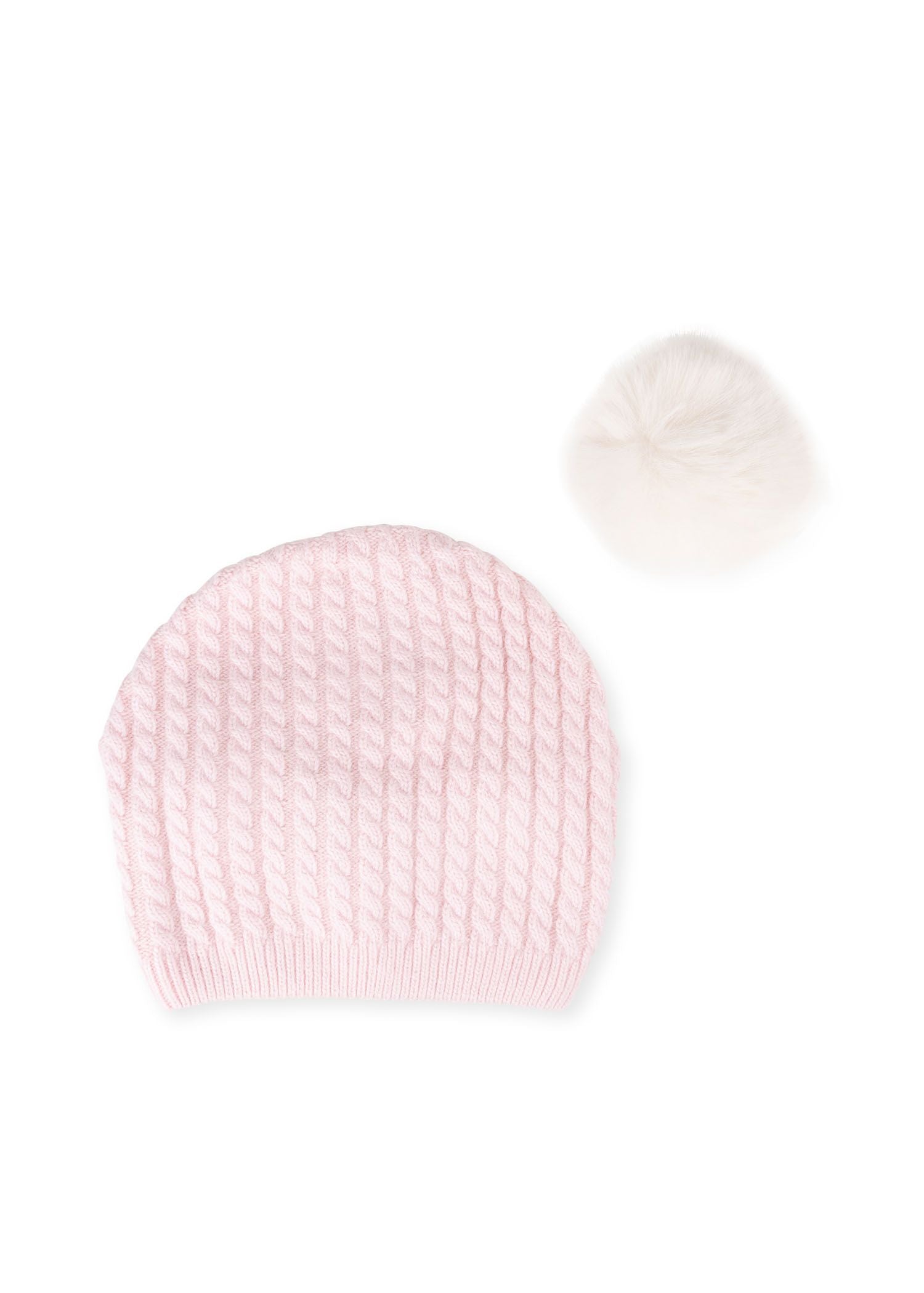 cabin cable hat pink