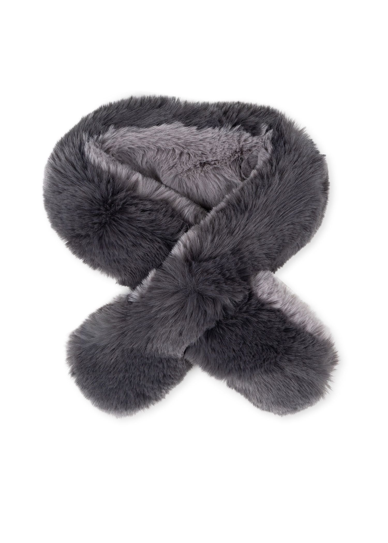 whistler scarf faux fur charcoal/heather