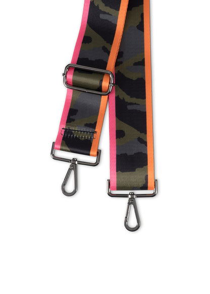 green camo/pink orange stripes handbag strap