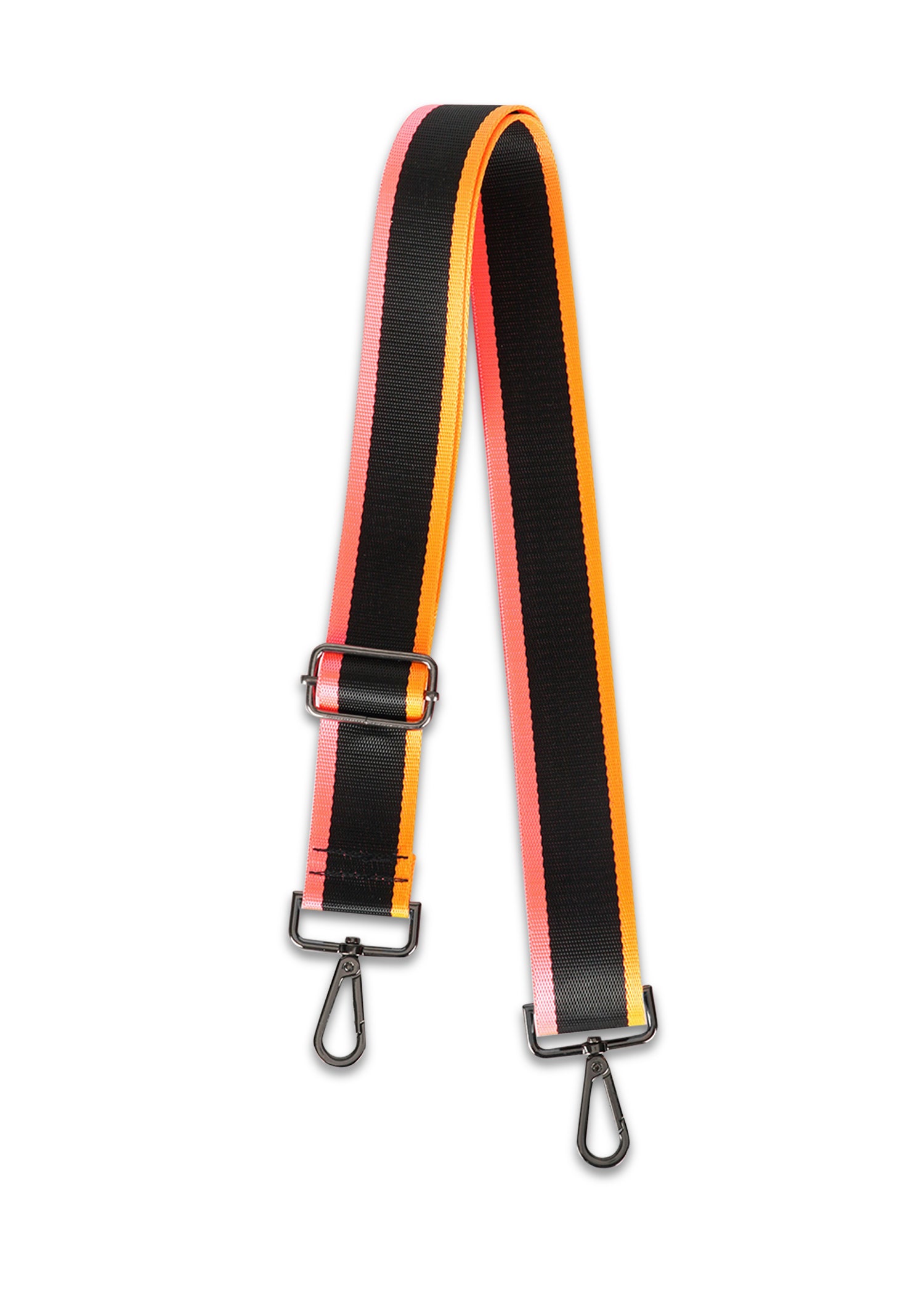 black/orange/pink handbag strap