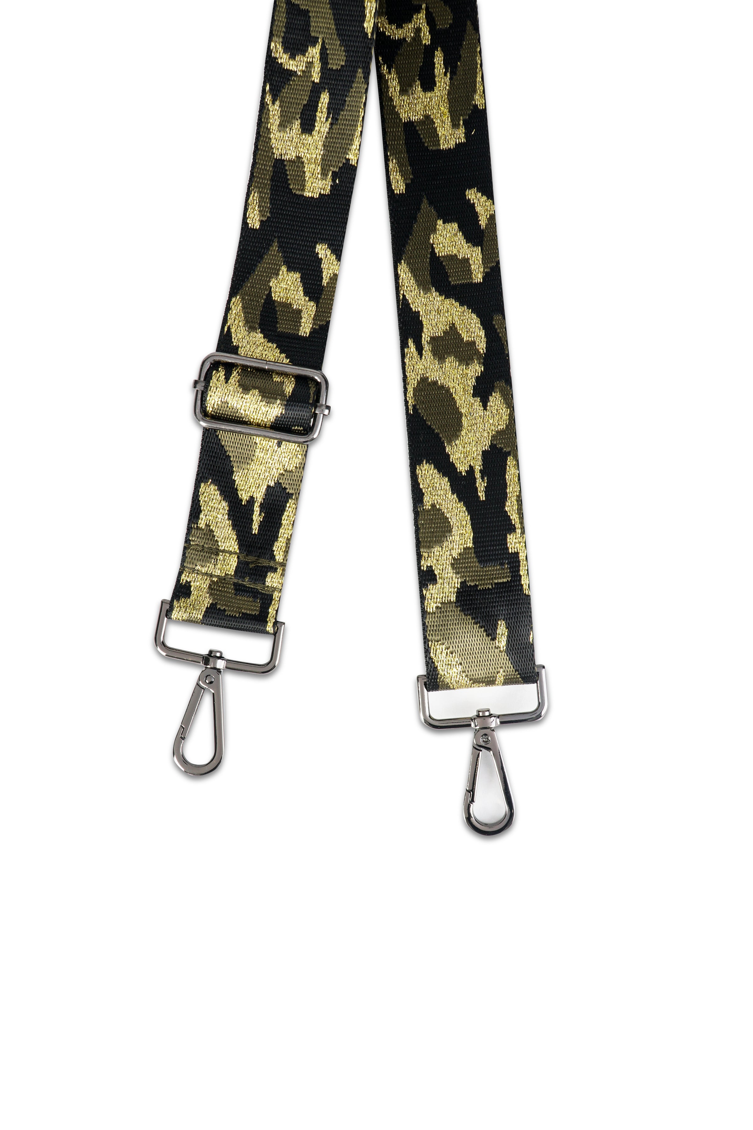 green/gold camo handbag strap