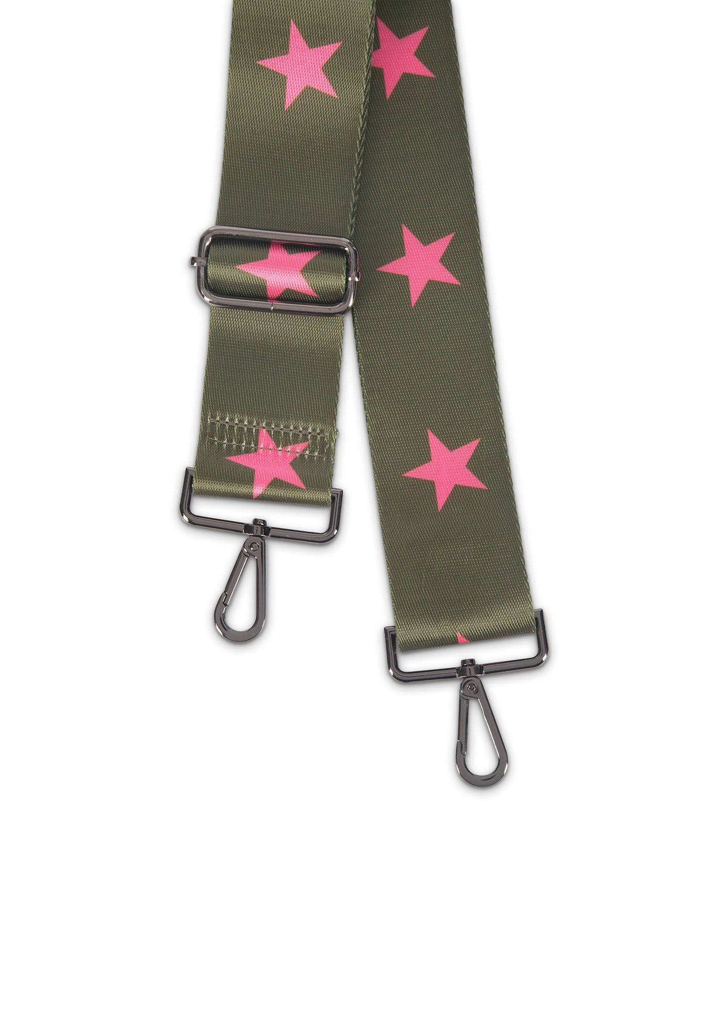 olive/pink star handbag strap