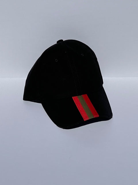 boardwalk baseball cap black/red olive red stripe