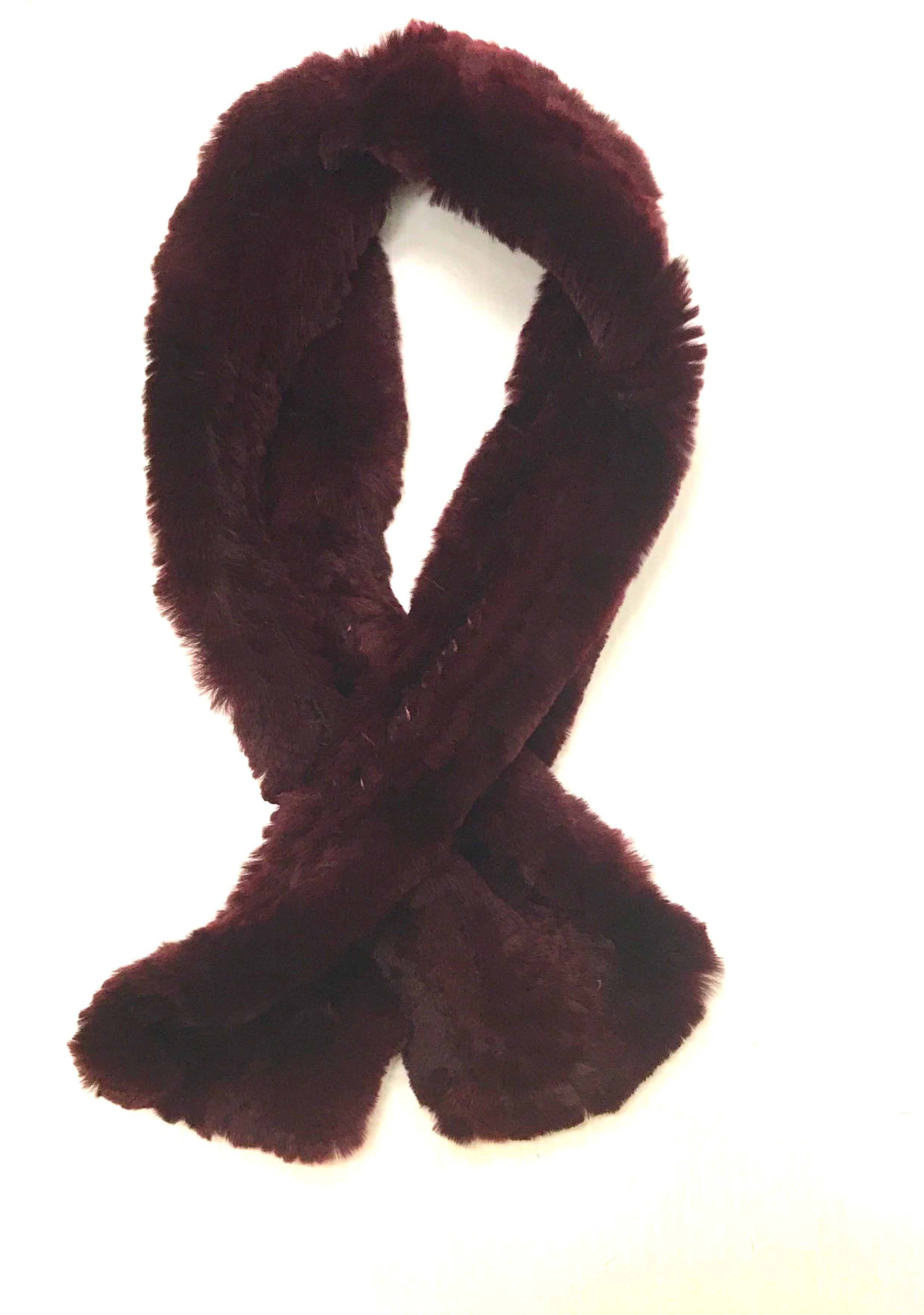 whistler fur convertible scarf to headband merlot