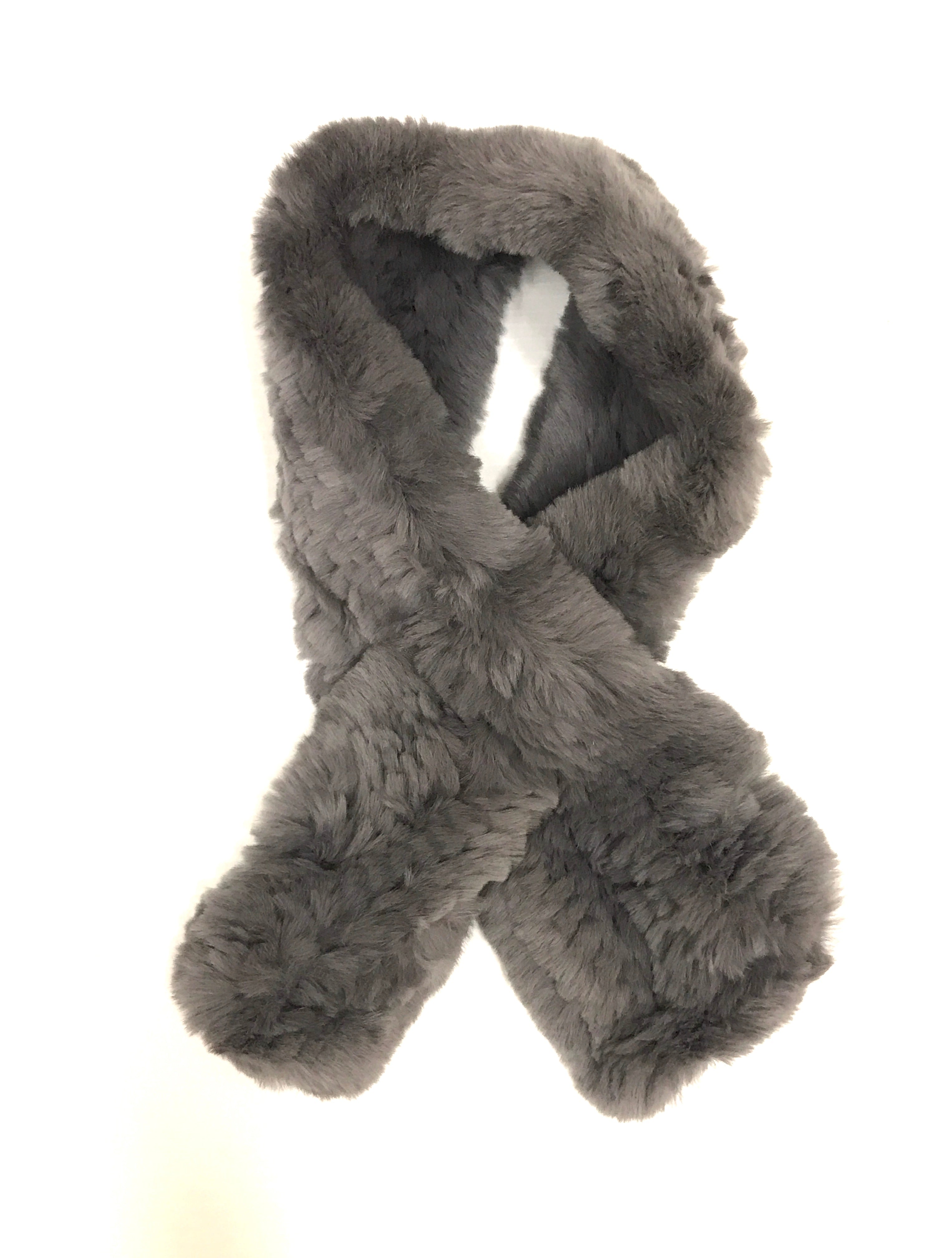whistler fur convertible scarf to headband gray
