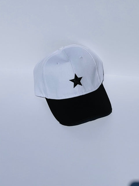 boardwalk baseball cap white/black star/black brim